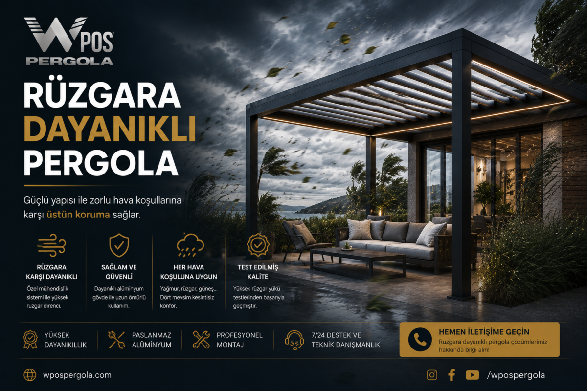rüzgara dayanıklı pergola