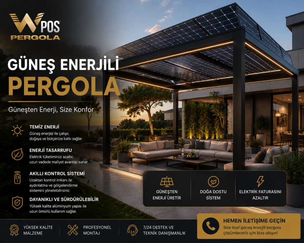 güneş enerjili pergola